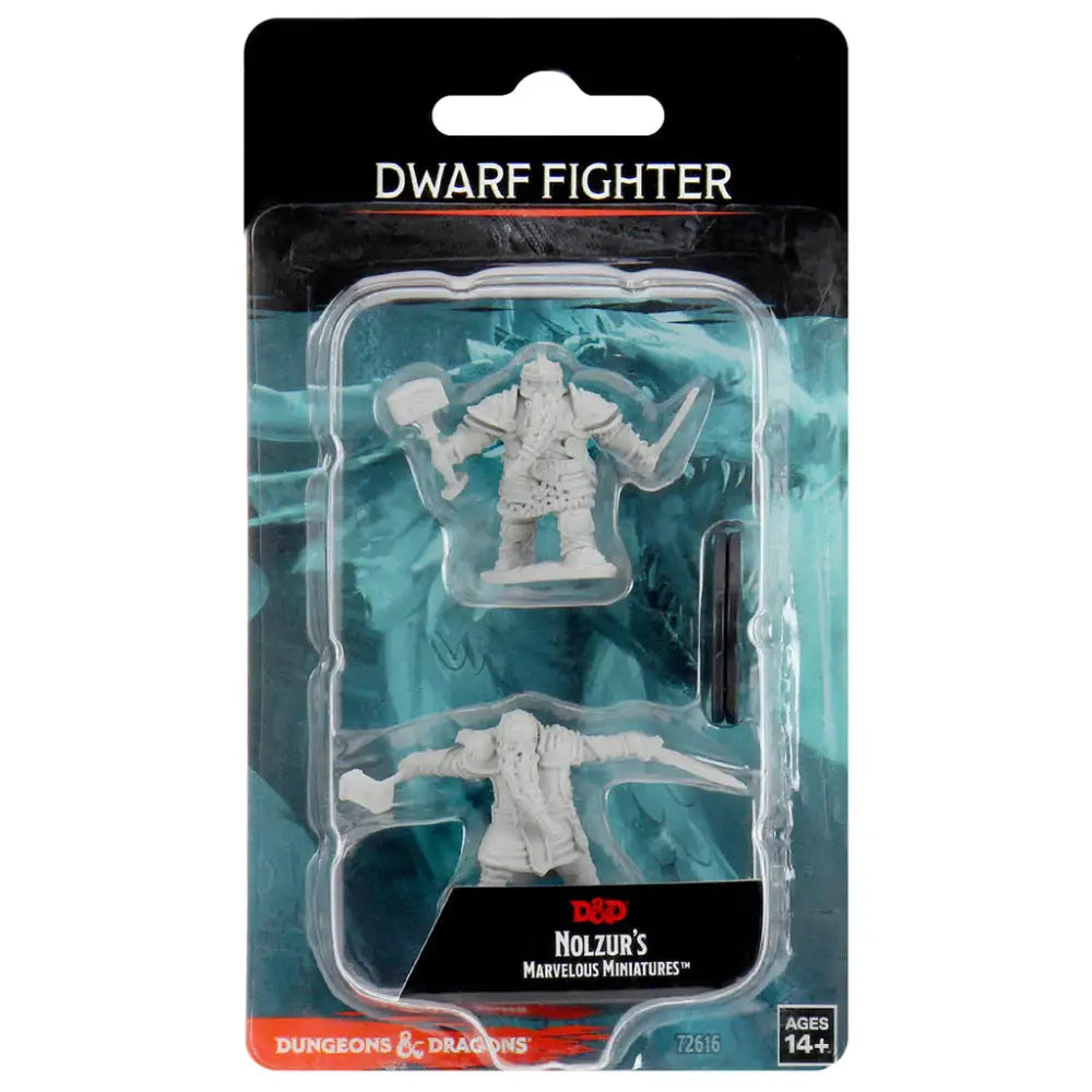 WizKids Unpainted Dwarf Male Fighter (2) - Roleplaying Games