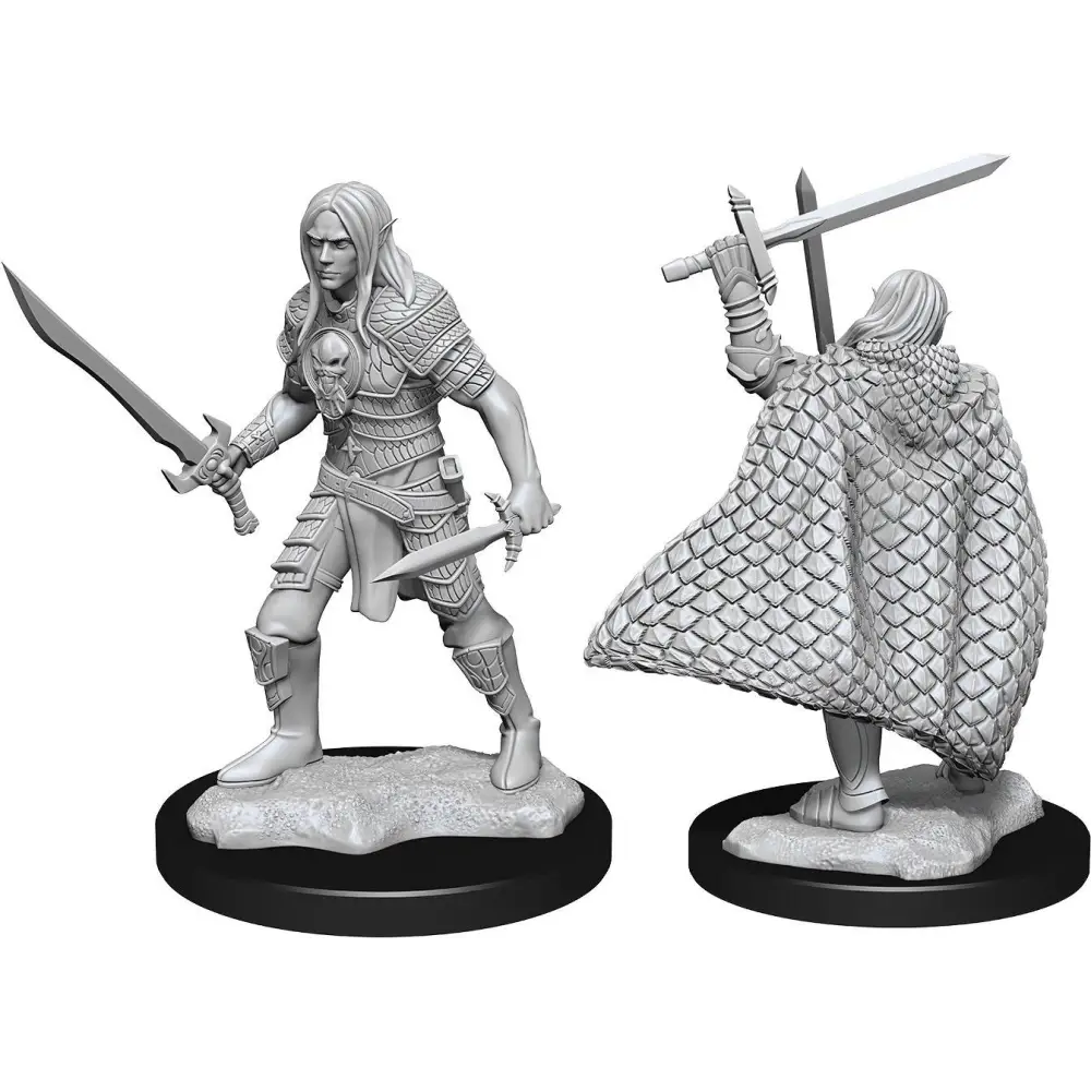 WizKids Unpainted Elf Male Fighter (2) - Roleplaying Games