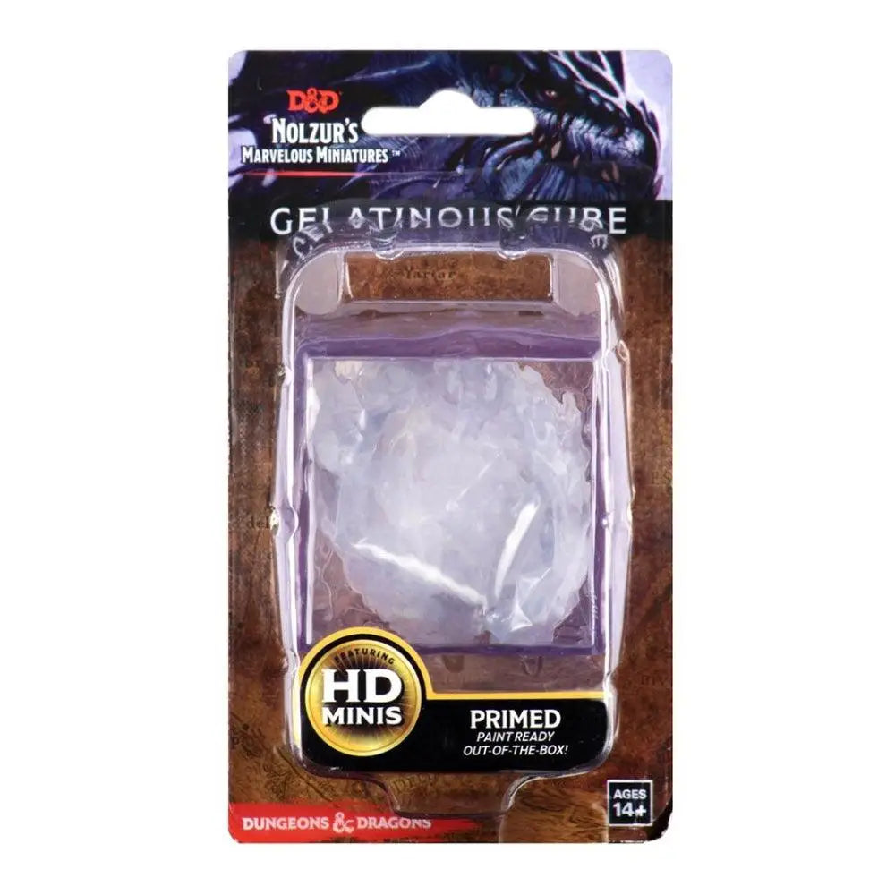 A translucent gelatinous cube miniature from dungeons and dragons nolzurs marvelous miniatures wizkids unpainted model