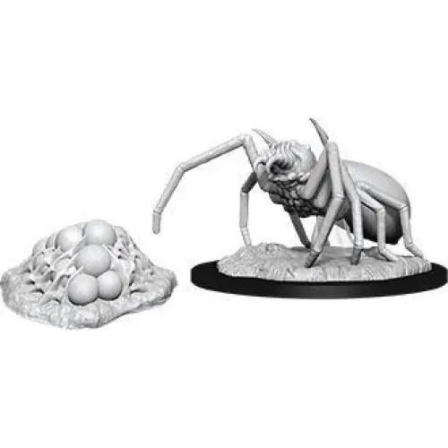 WizKids Unpainted Giant Spider and Egg Clutch (2) - Roleplaying Games