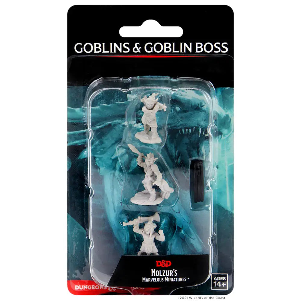 WizKids Unpainted Goblins and Goblin Boss (3) RPG Miniatures WizKids   