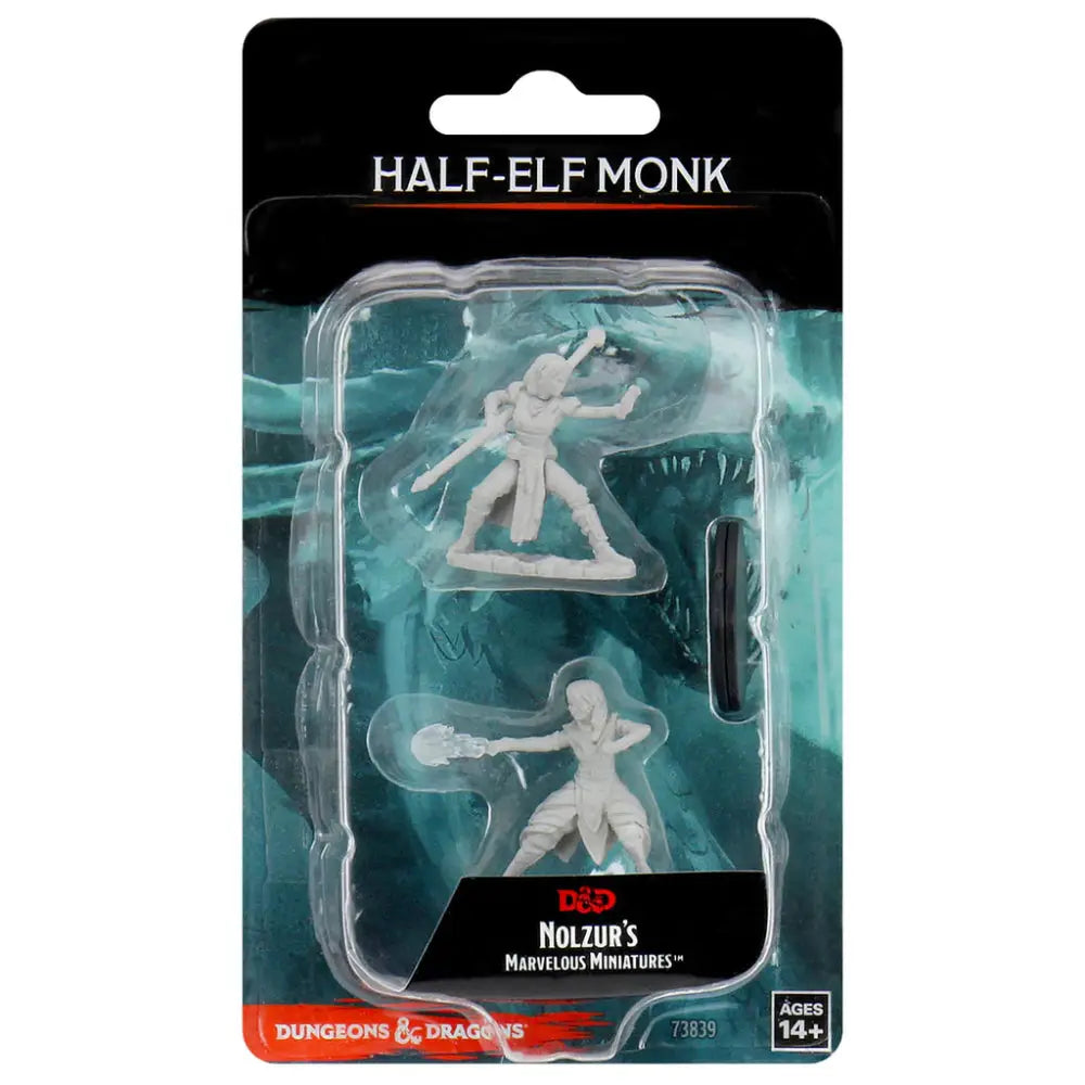 WizKids Unpainted Half-Elf Female Monk (2) - Roleplaying Games