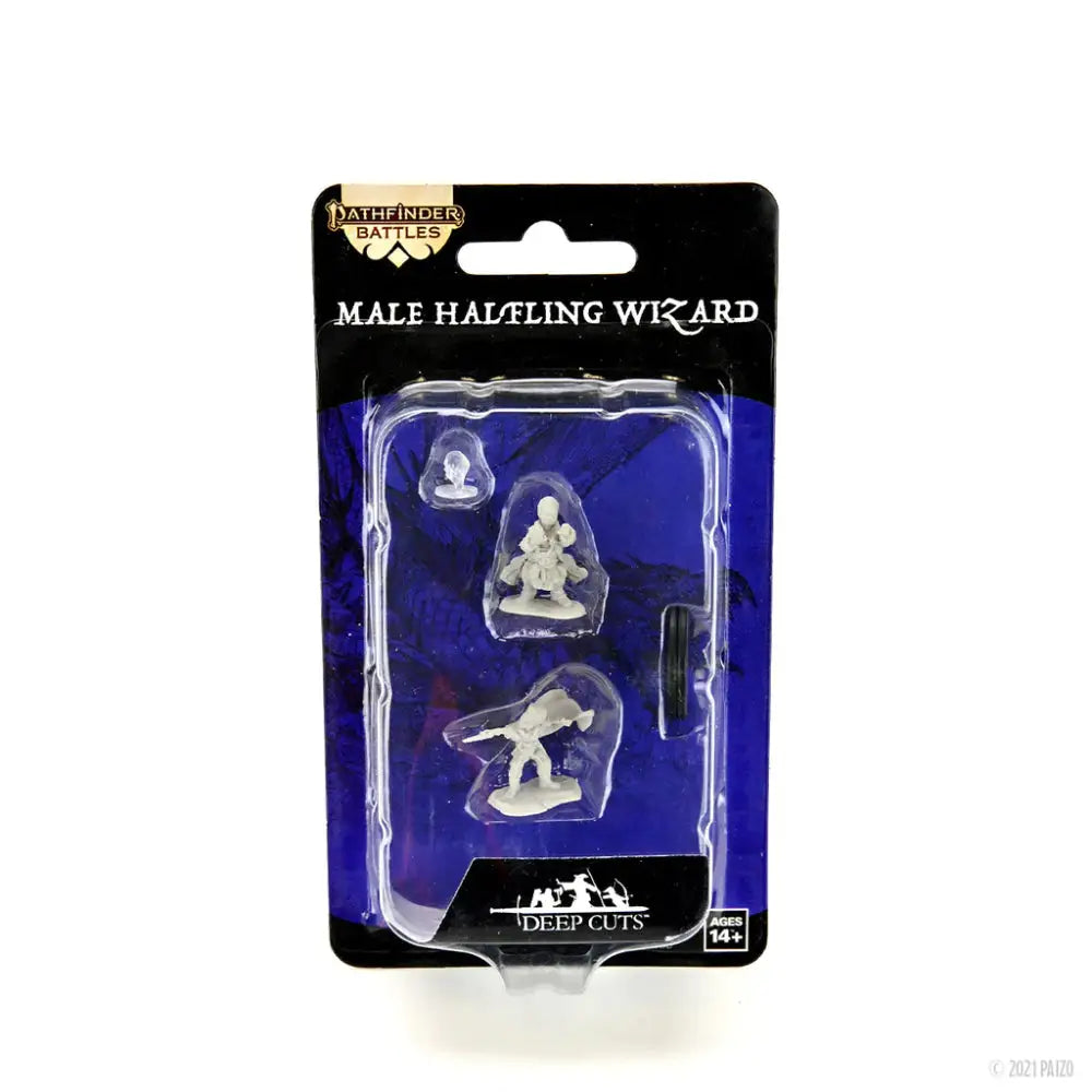 WizKids Unpainted Halfling Male Wizard (2) - Roleplaying Games