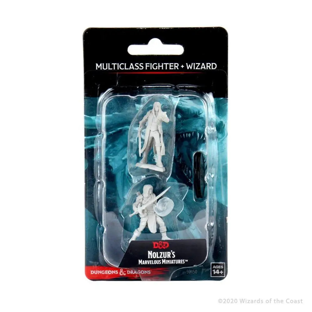 WizKids Unpainted Human Male Multiclass Fighter + Wizard (2) - Roleplaying Games