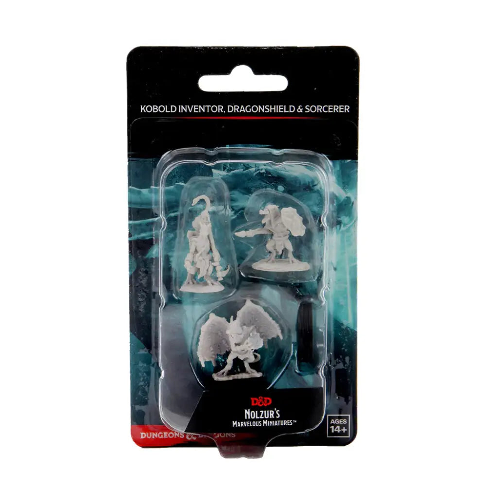 WizKids Unpainted Kobold Inventor Dragonshield and Sorcerer (3) - Roleplaying Games