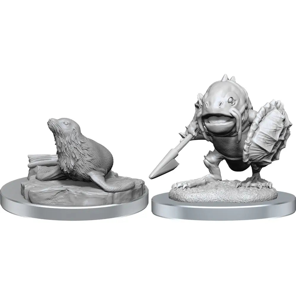 WizKids Unpainted Locathah & Seal (2) - Roleplaying Games