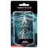White plastic unpainted tabaxi female rogue miniature figure in clear blister pack packaging by wizkids