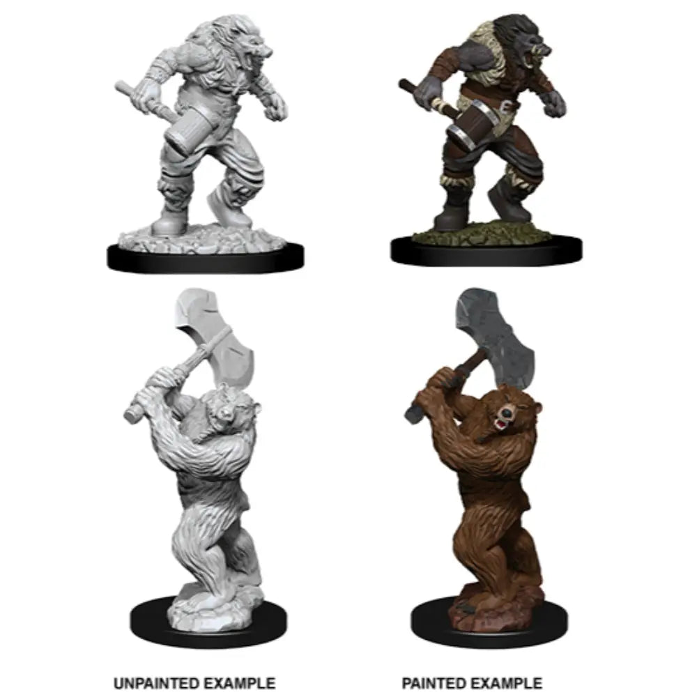 WizKids Unpainted Wereboar and Werebear (2) - Roleplaying Games