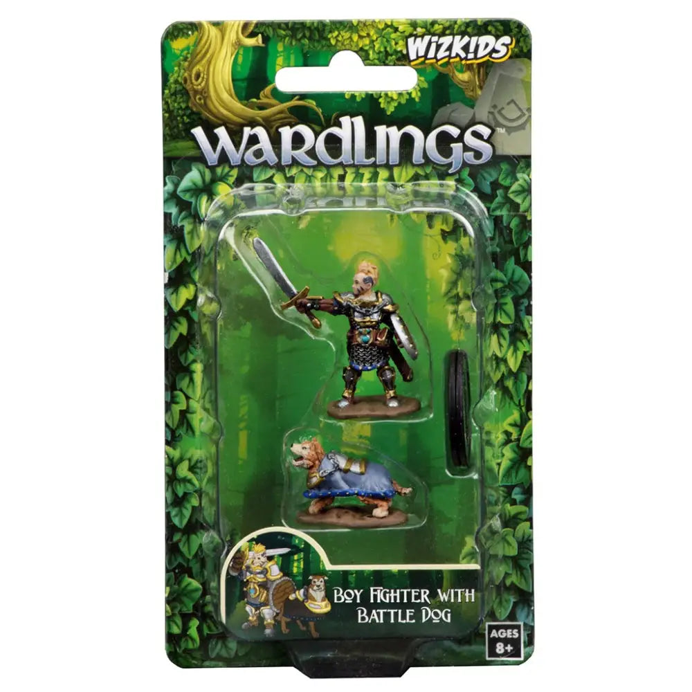 WizKids Wardlings: Boy Fighter and Battle Dog (2) RPG Miniatures WizKids   