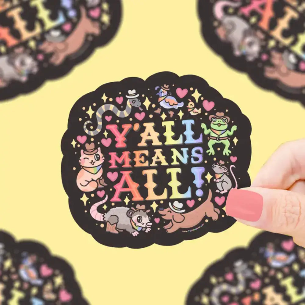 Y’All Means All Cowboy Animals Sticker - Gifts